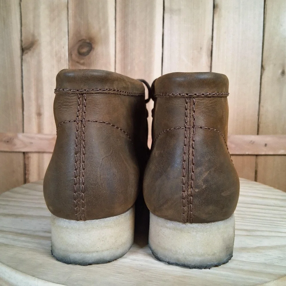 Clarks Originals Wallabee Boots Mens 10.5 Brown‎ Leather Crepe Sole Ankle Casual